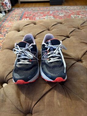 New Balance Kids Navy and Coral Running Sneakers